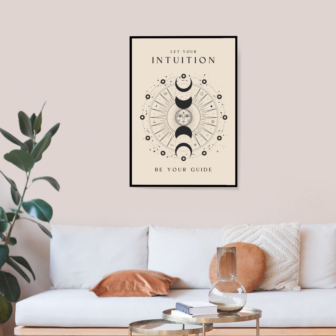 Let Your Intuition Be Your Guide Celestial Moon Phases Poster - Image 3