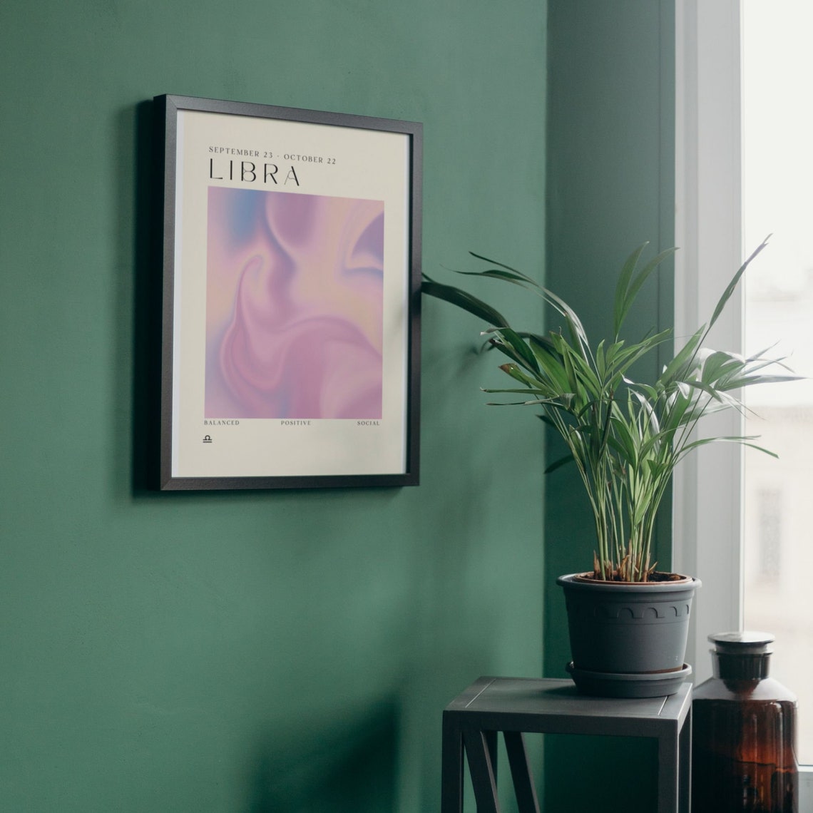 Libra Horoscope Pastel Swirl Aura Traits Astrology Art Print - Image 4