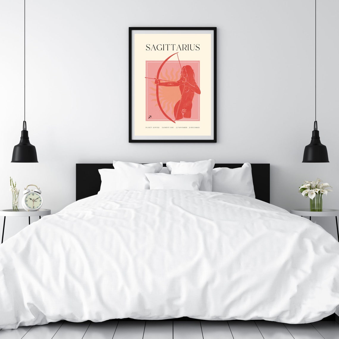 Sagittarius Zodiac Sign Archer Woman Bow Sun Astrology Poster - Image 4