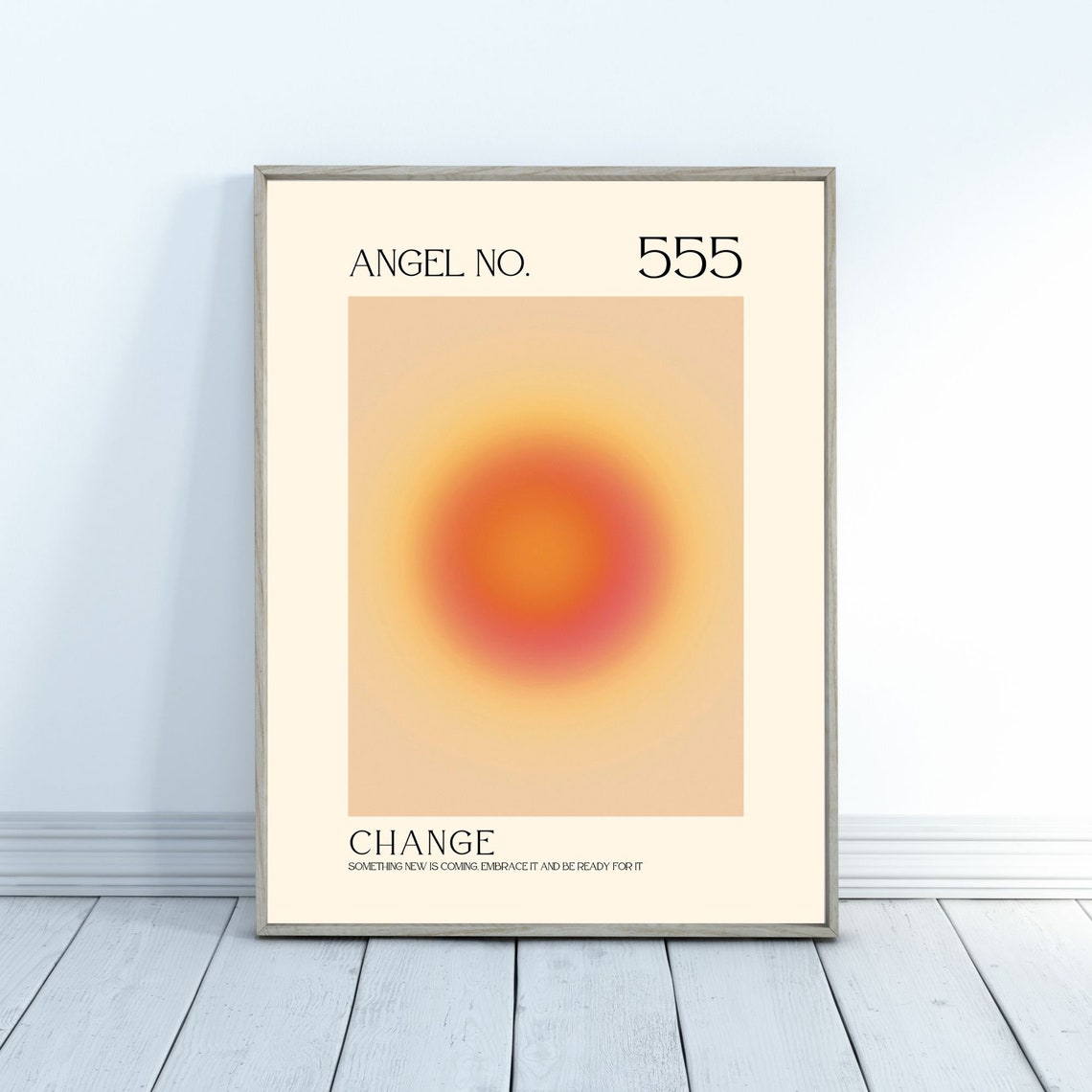 Angel Number 555 Spiritual Aura Poster Colourful Art Print Angel Number Wall Art Energy Wall Art Spiritual Poster