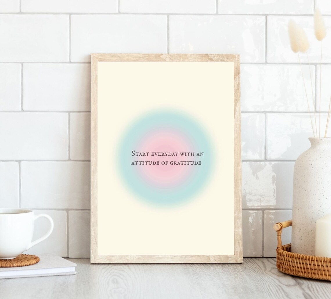 Gratitude Affirmation Art Print, Spiritual Wellness