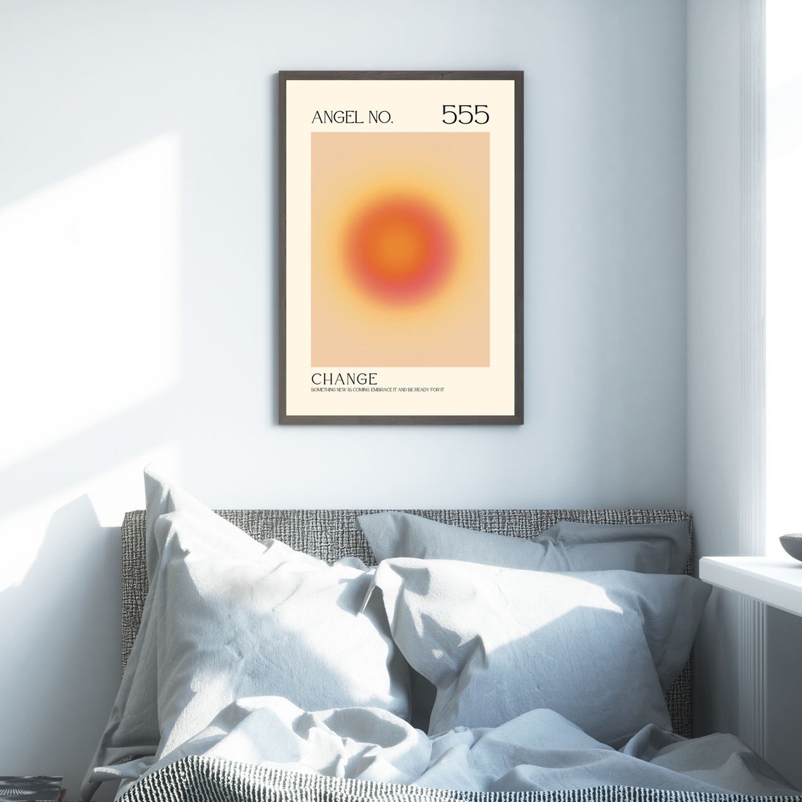 Angel Number 555 Spiritual Aura Poster Colourful Art Print Angel Number Wall Art Energy Wall Art Spiritual Poster - Image 3