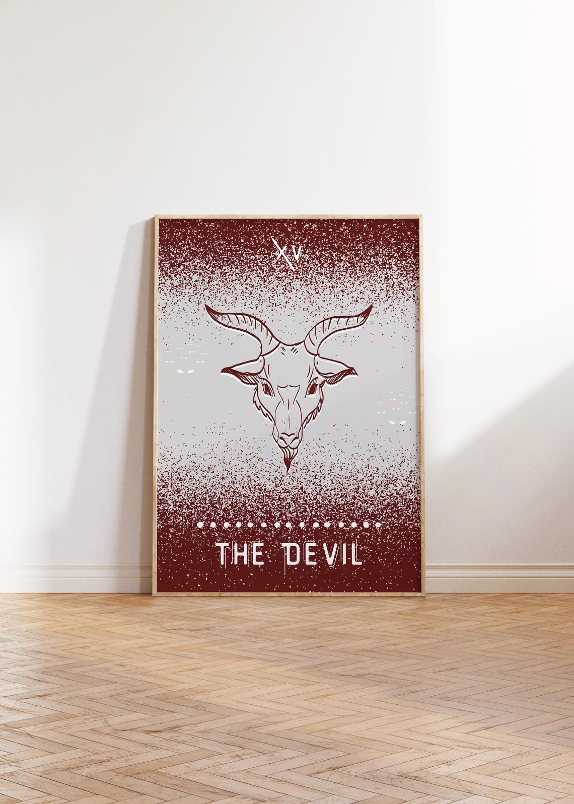 The Devil Tarot Card Astrology Poster Grimoire Zodiac Print Pagan Decor Arcane Indie Room Constellation Spiritual Preppy Wall Art Gift