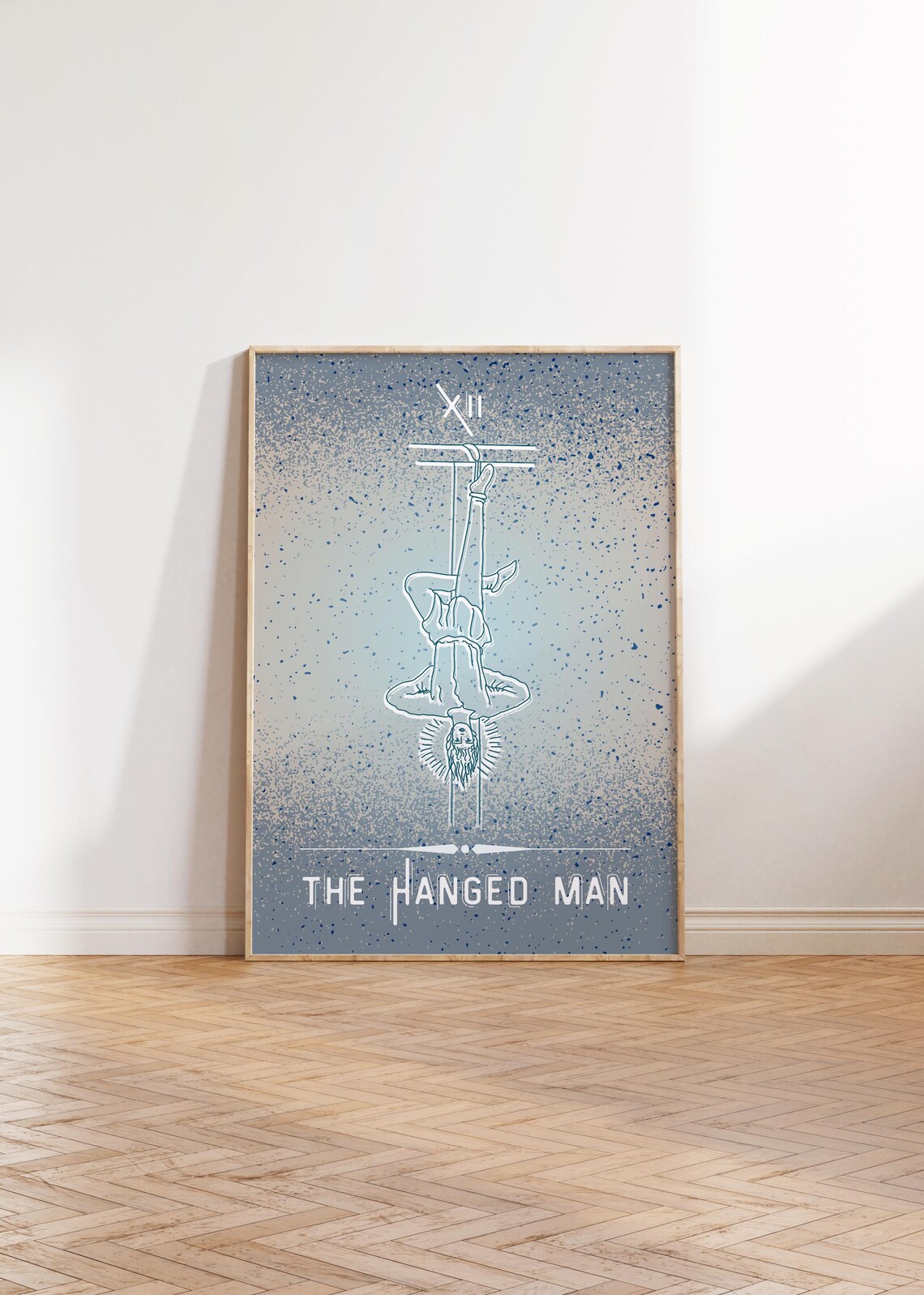 The Hanged Man Tarot Card XII Minimalist Celestial Mystic Art Poster