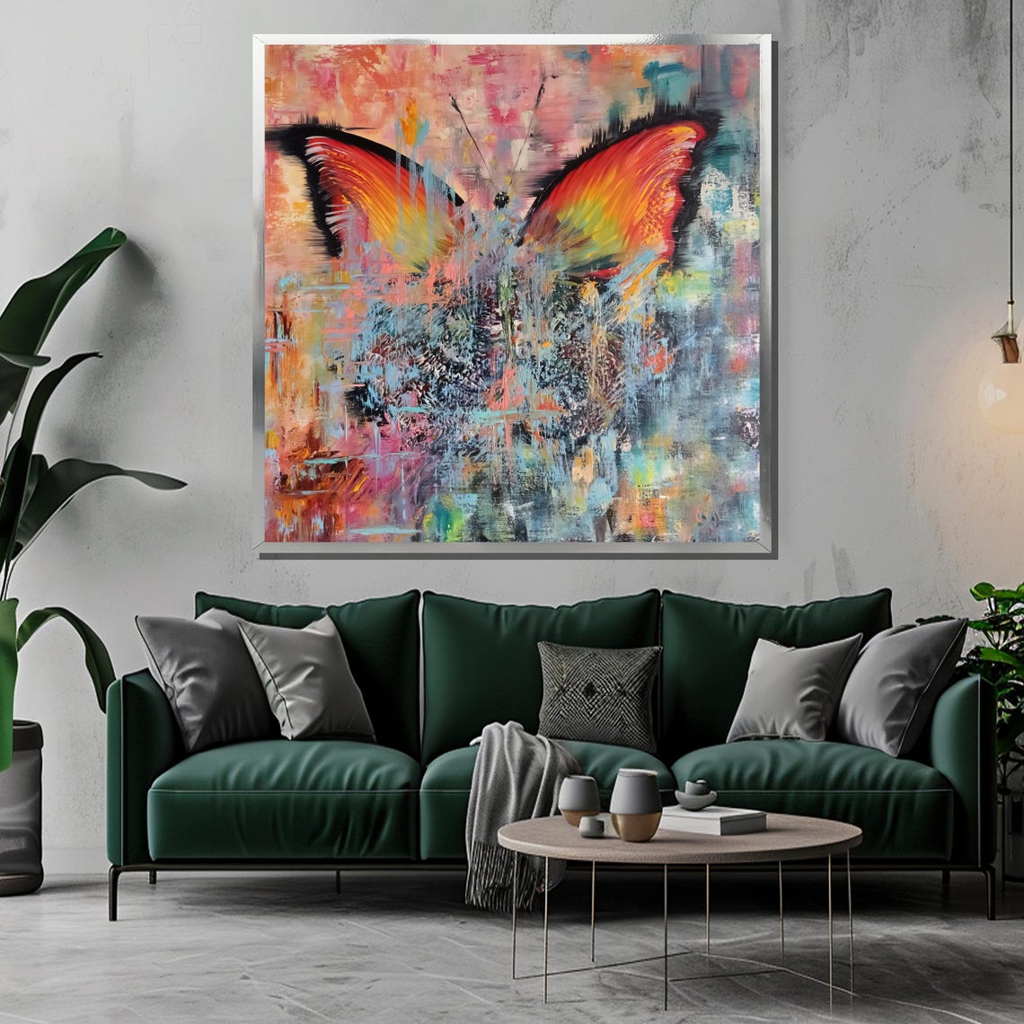 Abstract Butterfly Painting Vivid And Colorful Artistic Expression Of Natures Beauty Ideal Gift For Art Lovers And Home Decor - Image 3