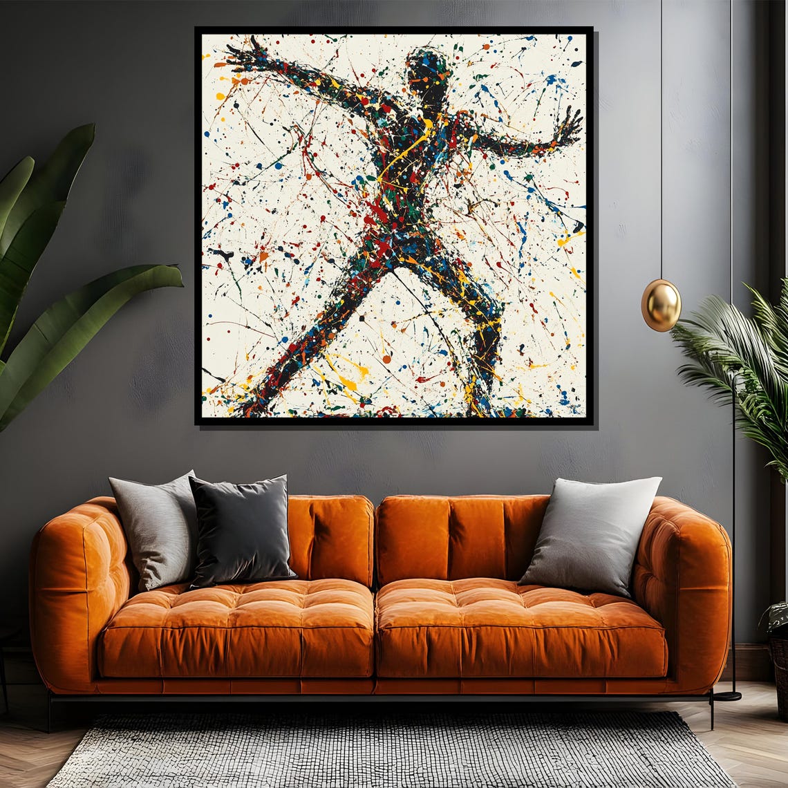 Abstract Human Figure Colorful Paint Splatter Dynamic Poster - Image 4