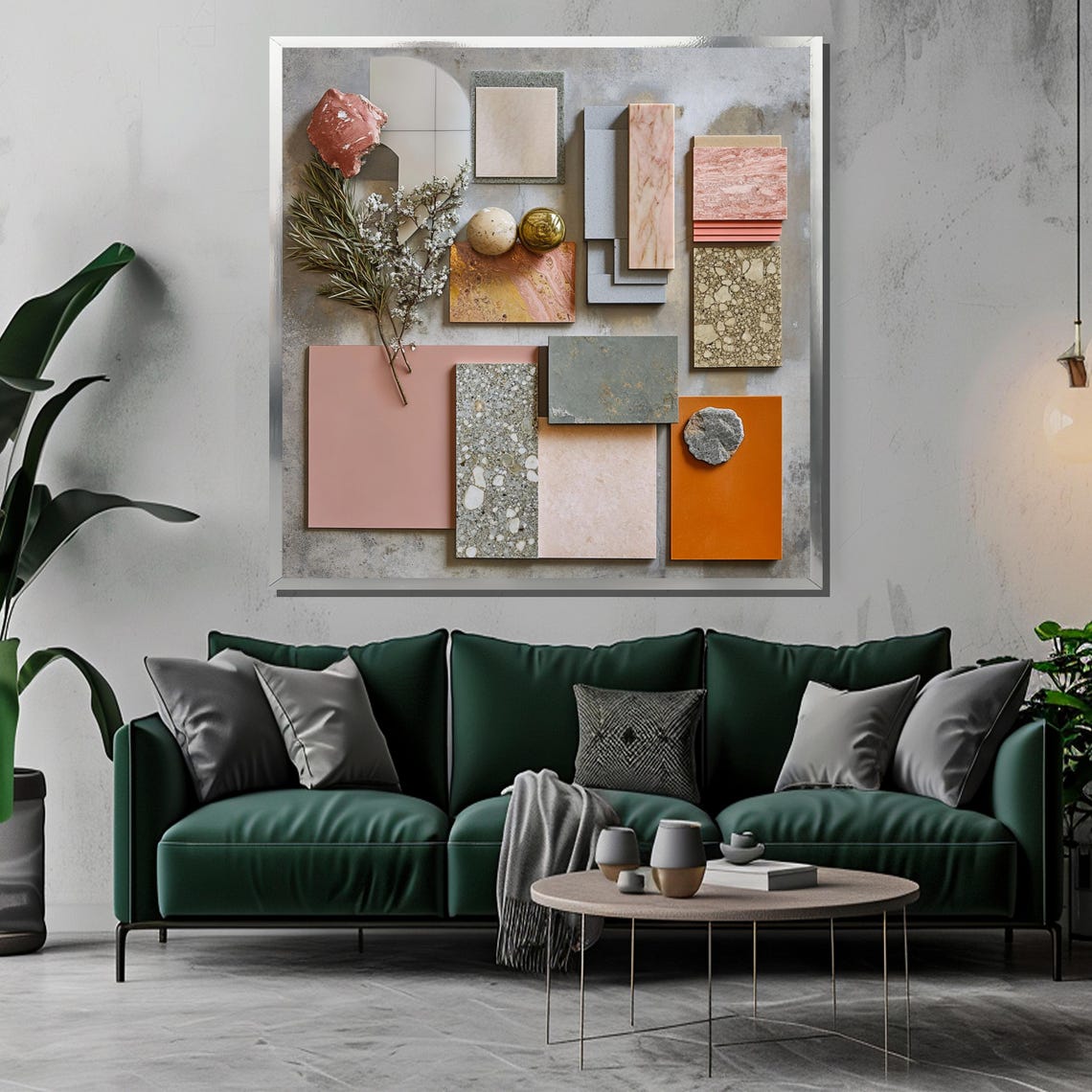Stone And Marble Tile Material Moodboard Interior Design Wall Art - Image 3