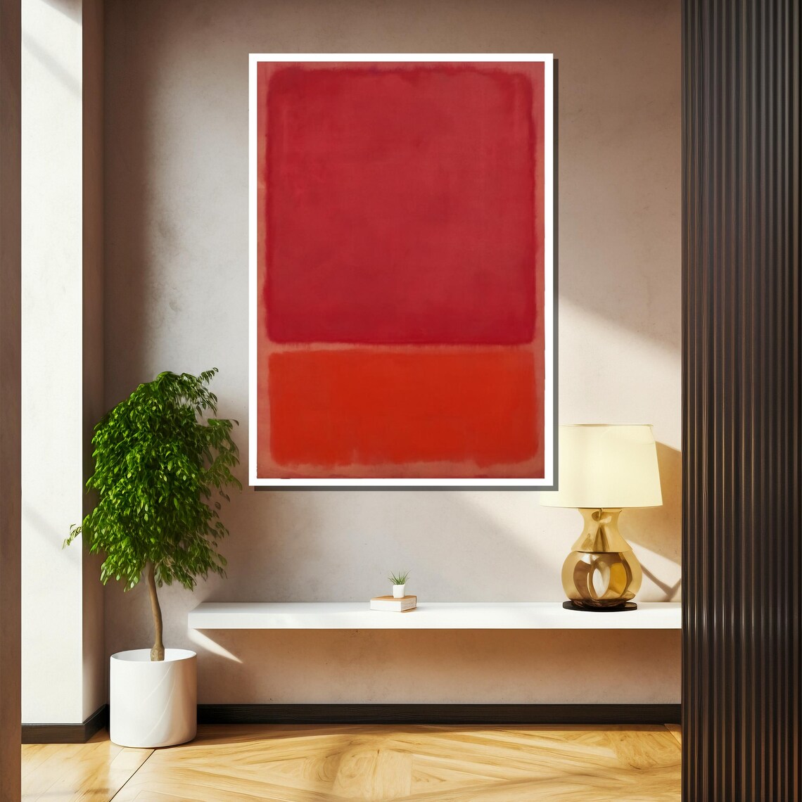 Mark Rothkos Untitled Deep Red And Warm Orange Painting A Stunning Abstract Expressionism Art Gift - Image 2