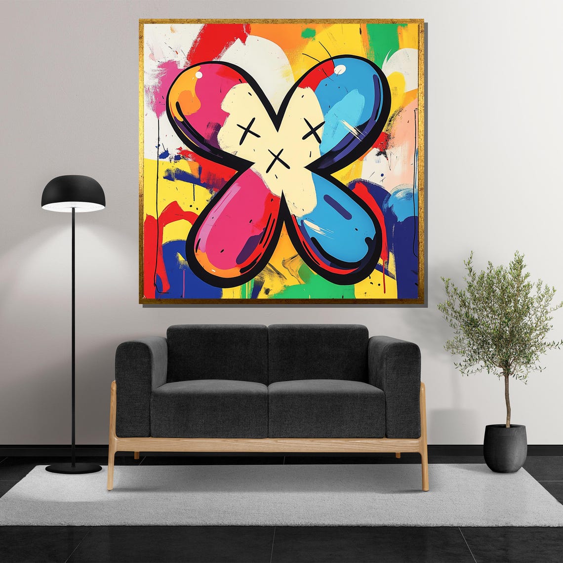 Kaws Inspired Pop Art Painting Colorful Graffiti Street Art Bold Modern Wall Decor Contemporary Urban Artwork Unique Gift Idea - Image 5