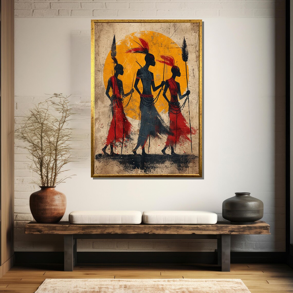 Painting Of Minimalist African Tribal Art Cultural Poster Gift For Ethnic Wall Dcor - Image 5