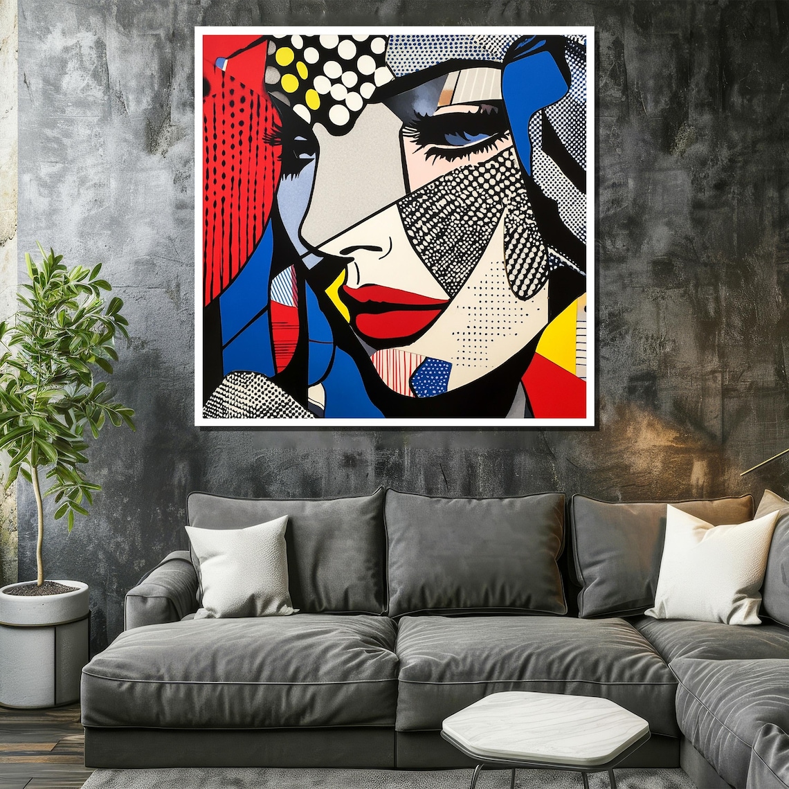 Roy Lichtenstein-Inspired Pop Art Woman Poster - Image 2