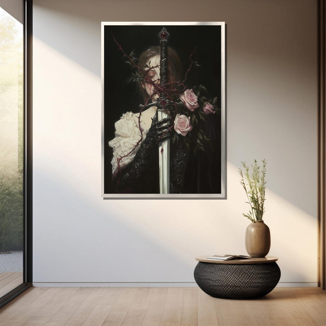 Dark Fantasy Painting Enchanted Warrior Woman Art Mystical Gift For Gothic And Fantasy Lovers - Image 3