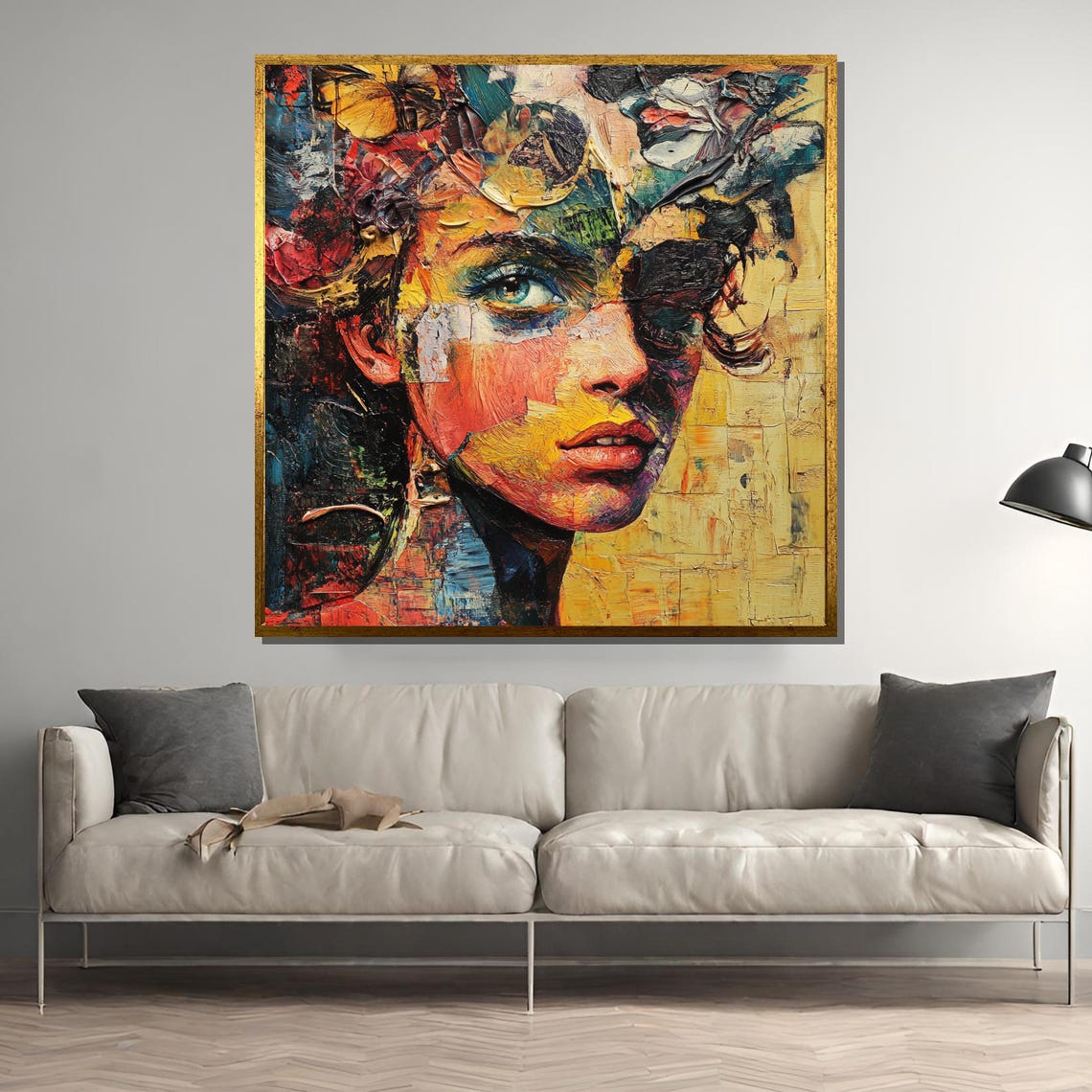 Impressionist Colorful Female Face Bold Brushstroke Art Poster
