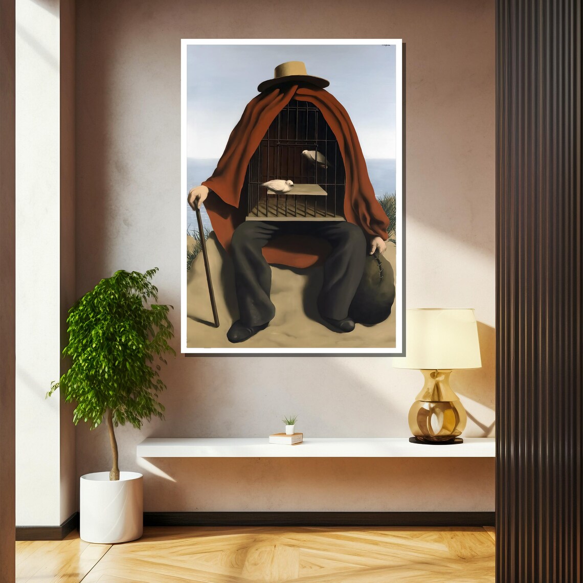 Rene Magritte The Therapist Surreal Birdcage Body Painting Poster - Image 2
