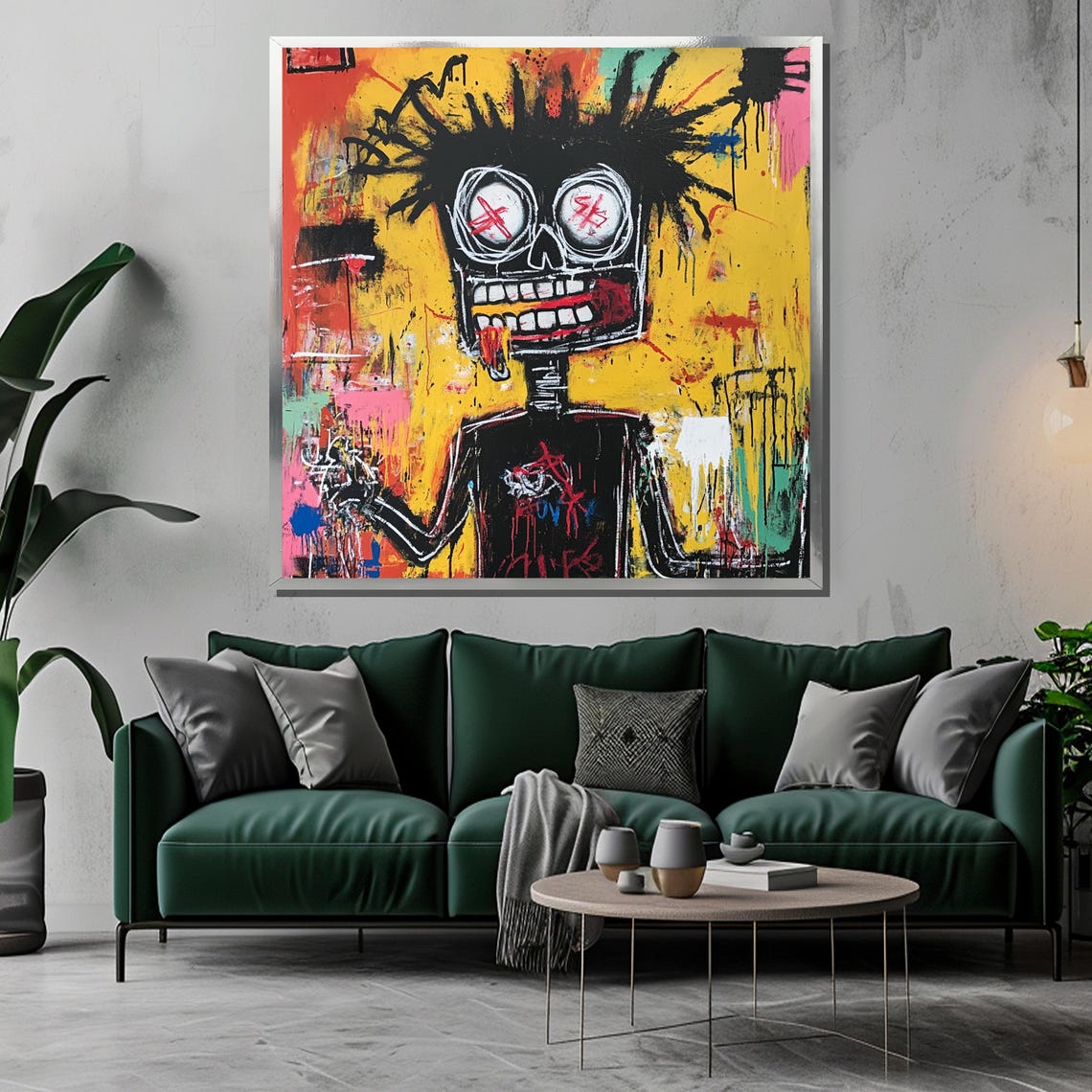 Basquiat Graffiti Painting Abstract Expressionist Skull Art Urban Street Style Wall Decor Vibrant Pop Art Gift - Image 3