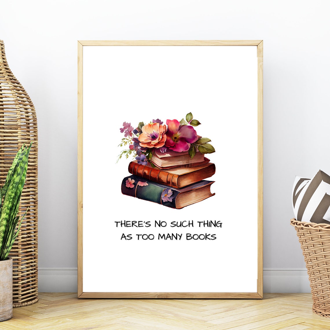 There's No Such Thing As Too Many Books Book Lover Quote Poster - Image 4