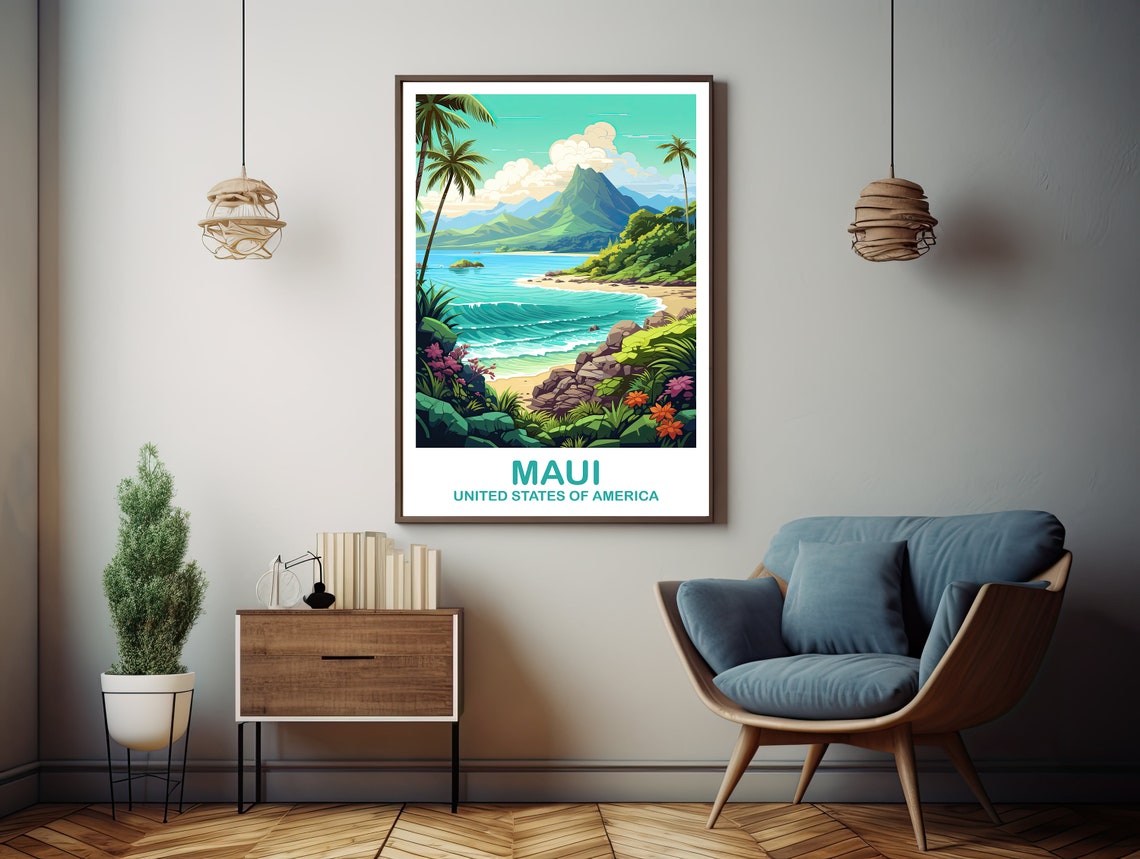 Maui Travel Wall Art Maui Travel Wall Art Maui Travel Art Usa Travel Wall Art Hawaii Travel Art Dt2nahama1 - Image 3