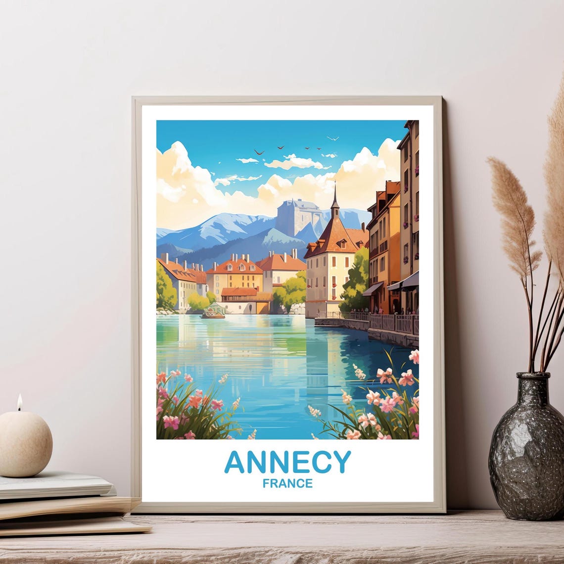 Annecy France Travel Poster Europe Home Decor For Living Rooms Bedrooms Memories Art T2eufran1
