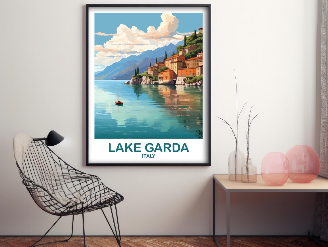 Lake Garda Italy Travel Poster, Memory Gift