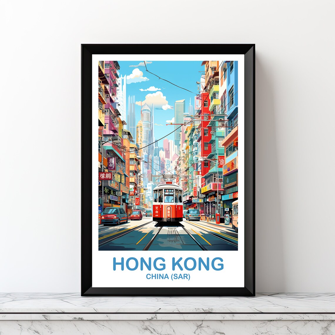 Hong Kong Travel Art Travel Wall Art Travel Poster