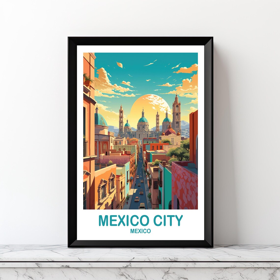 Mexico City Travel Poster, Souvenir Memories