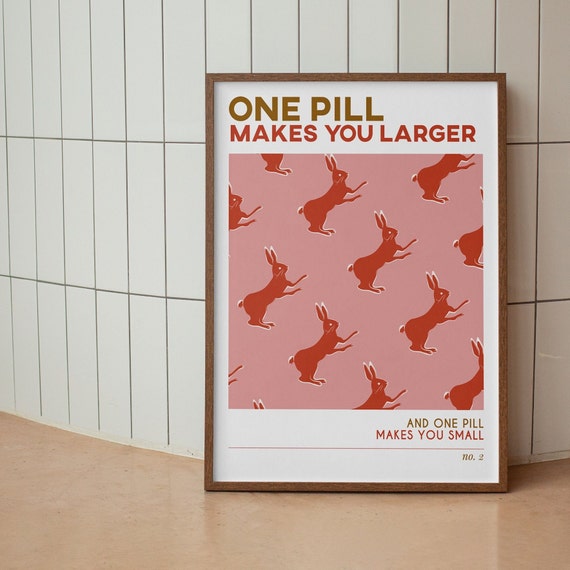 Jefferson Airplane White Rabbit One Pill Lyric Rabbit Poster