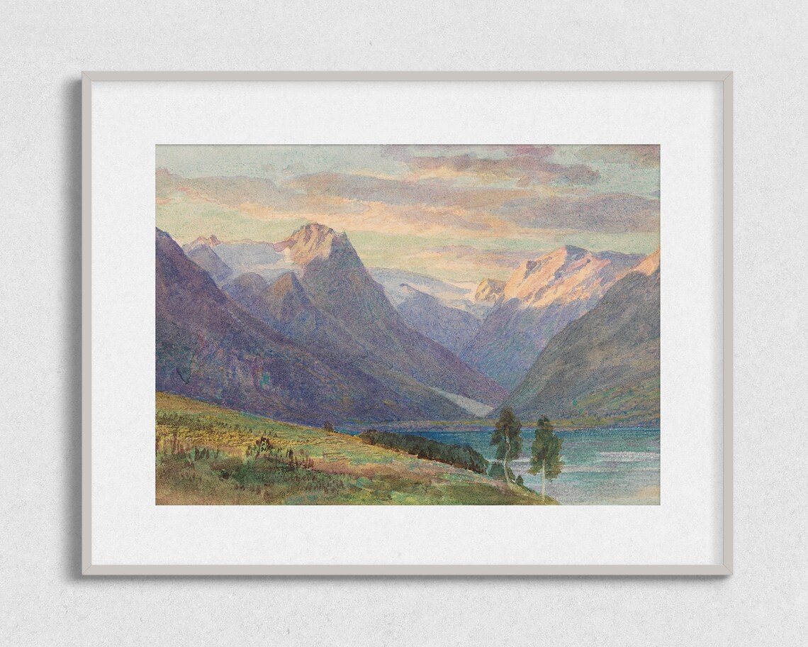 Vintage Landscape Painting Wall Art Print - Image 2