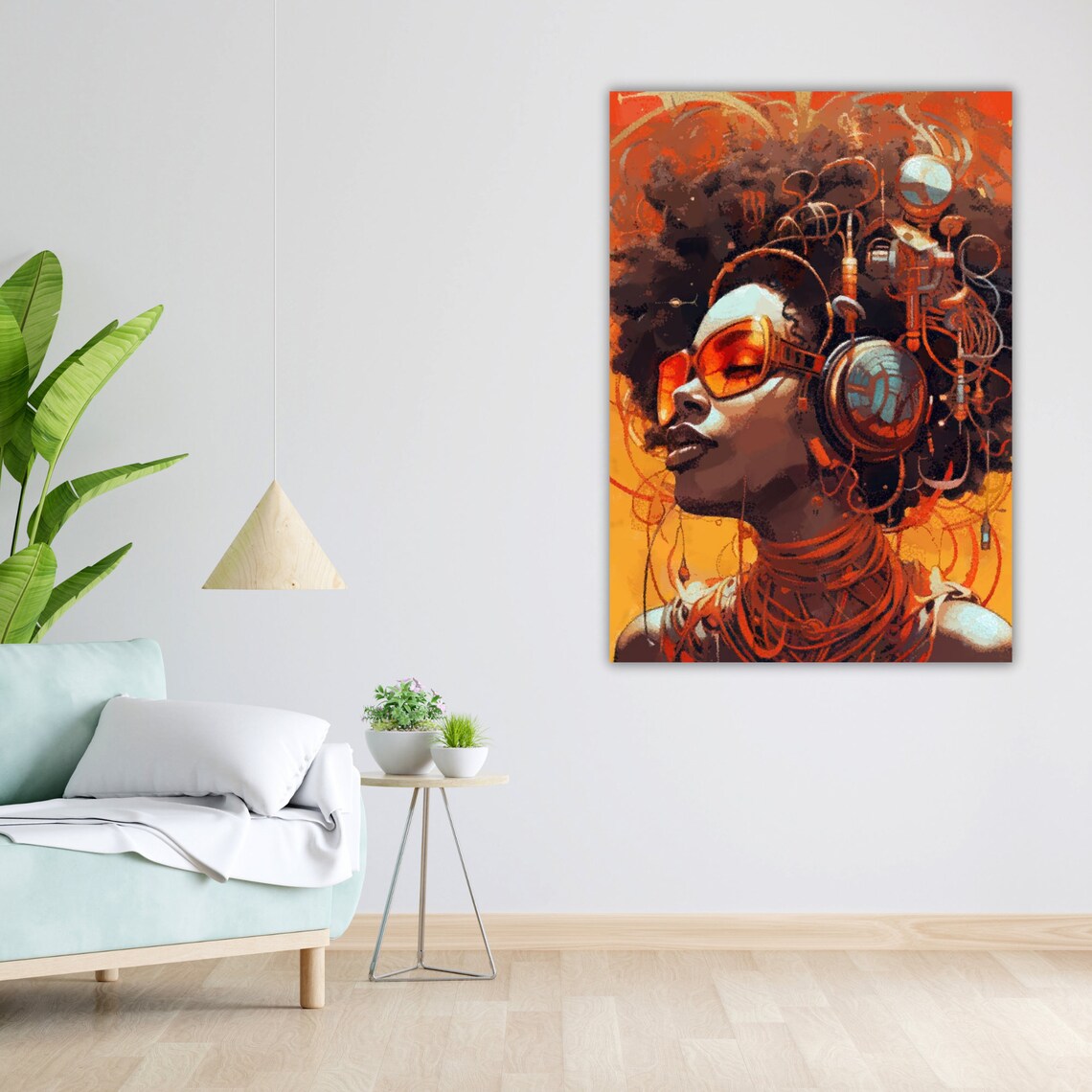 Ethnic Art Print African Woman Ready To Hang Framed Wall Decor Cultural Home Decor Wall Art - Image 4