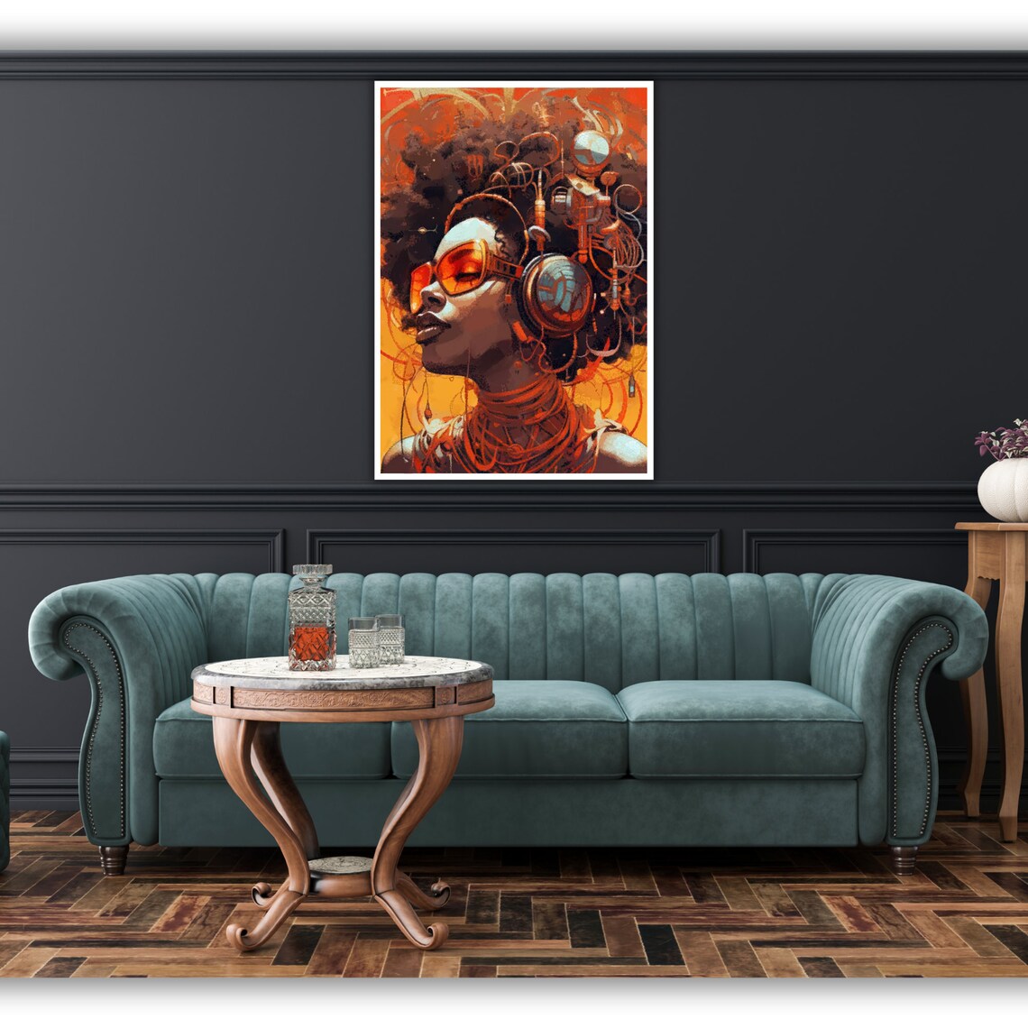Ethnic Art Print African Woman Ready To Hang Framed Wall Decor Cultural Home Decor Wall Art - Image 3