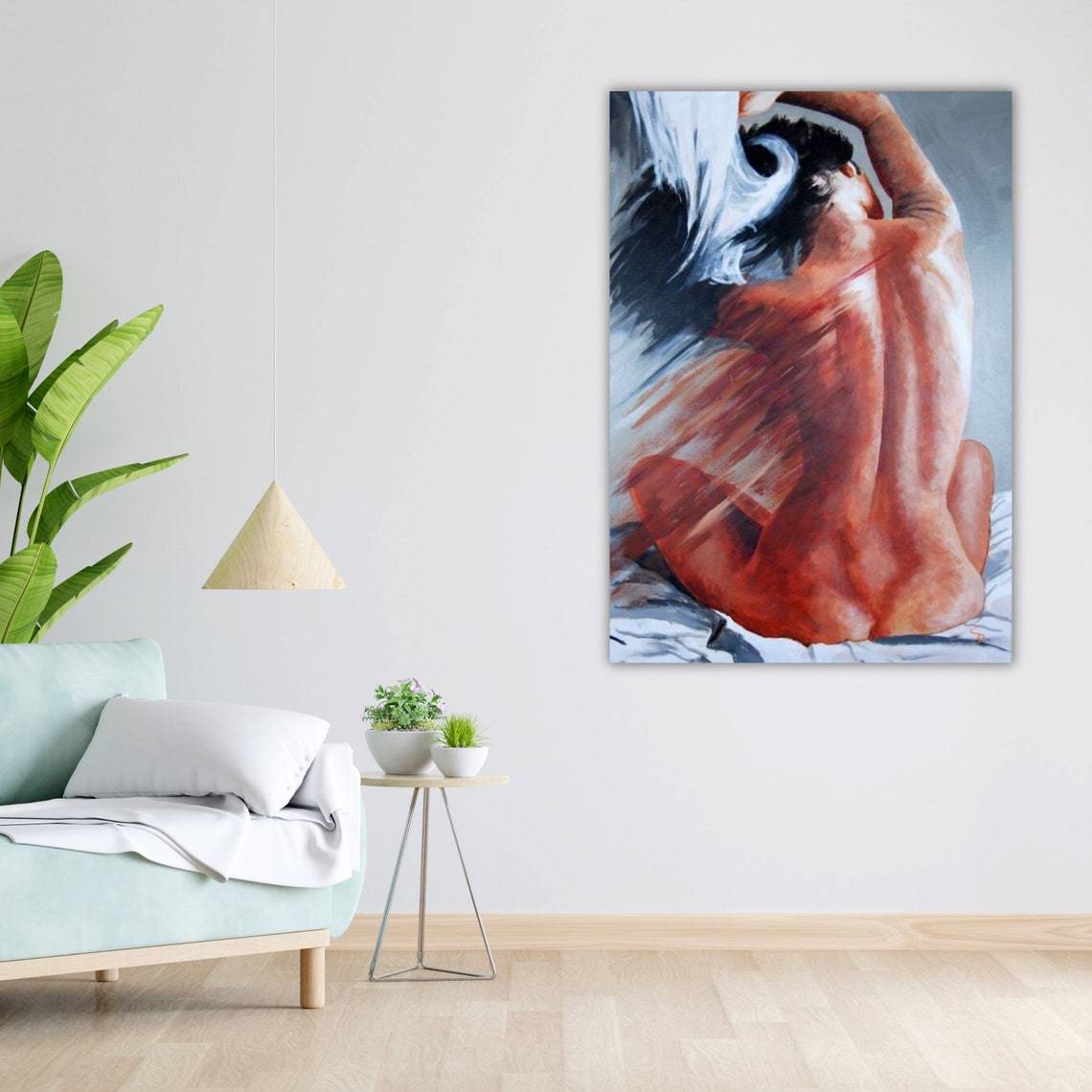 Seated Woman Figure Oil Painting Warm Tones Figurative Wall Poster - Image 4