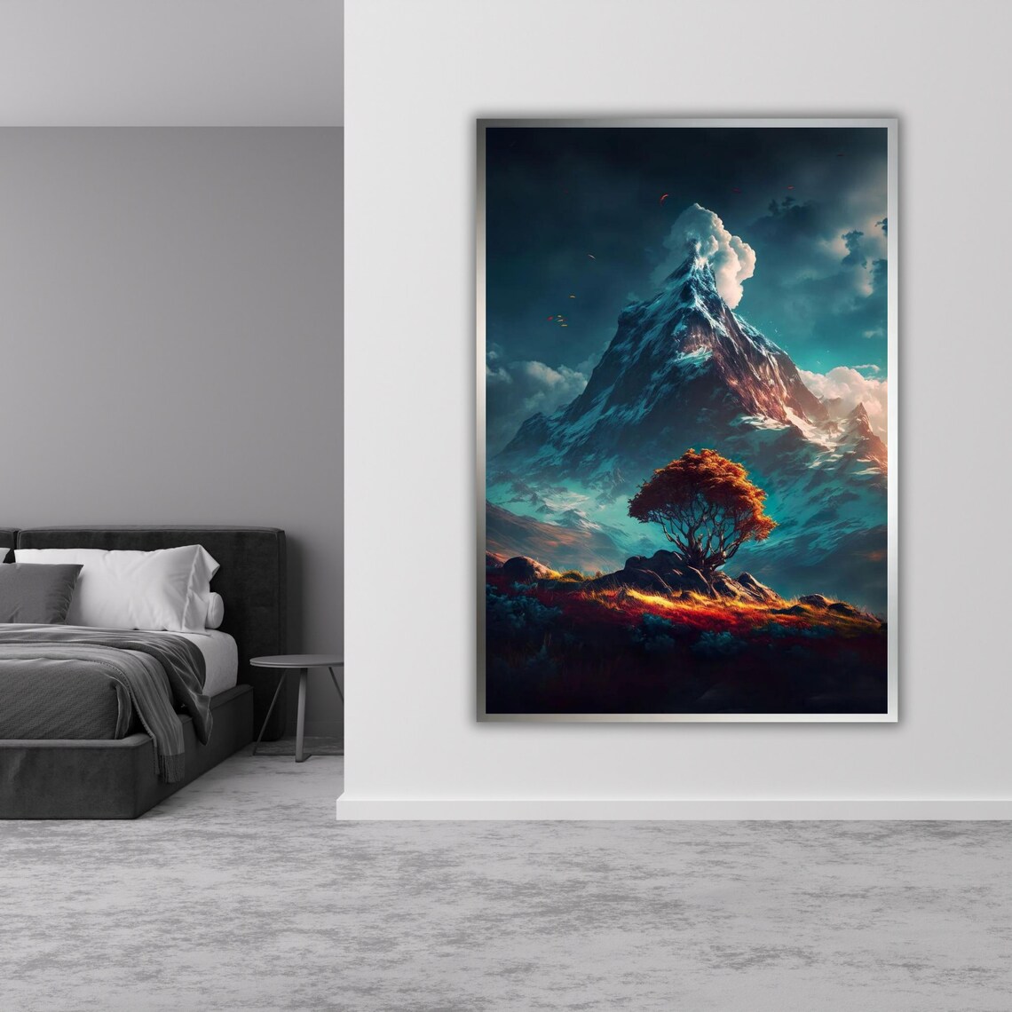 Tree And Mountain Print Ready To Hang Framed Wall Art Nature Decor - Image 3