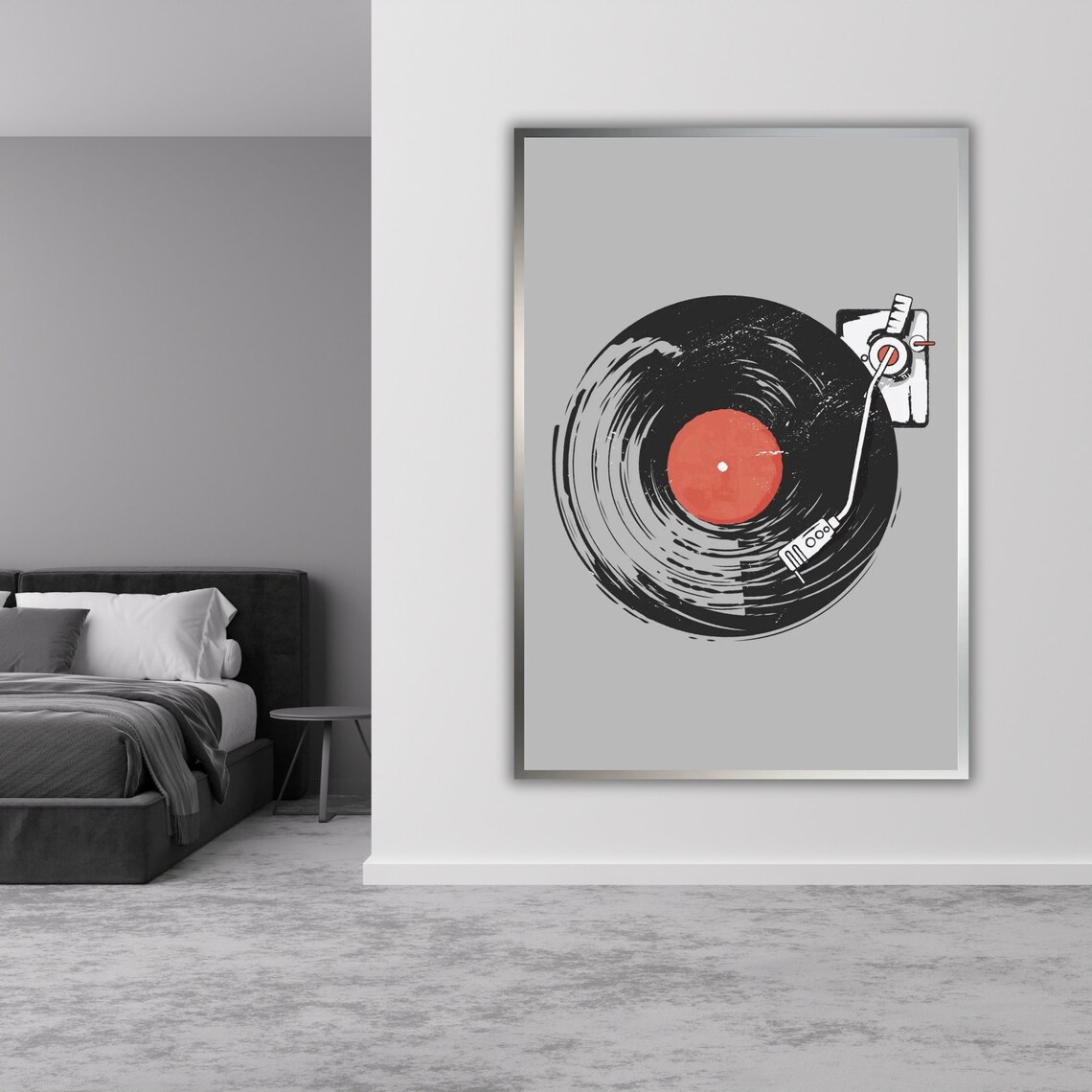 Vinyl Record With Red Label Retro Turntable Music Lover Wall Decor Poster - Image 4