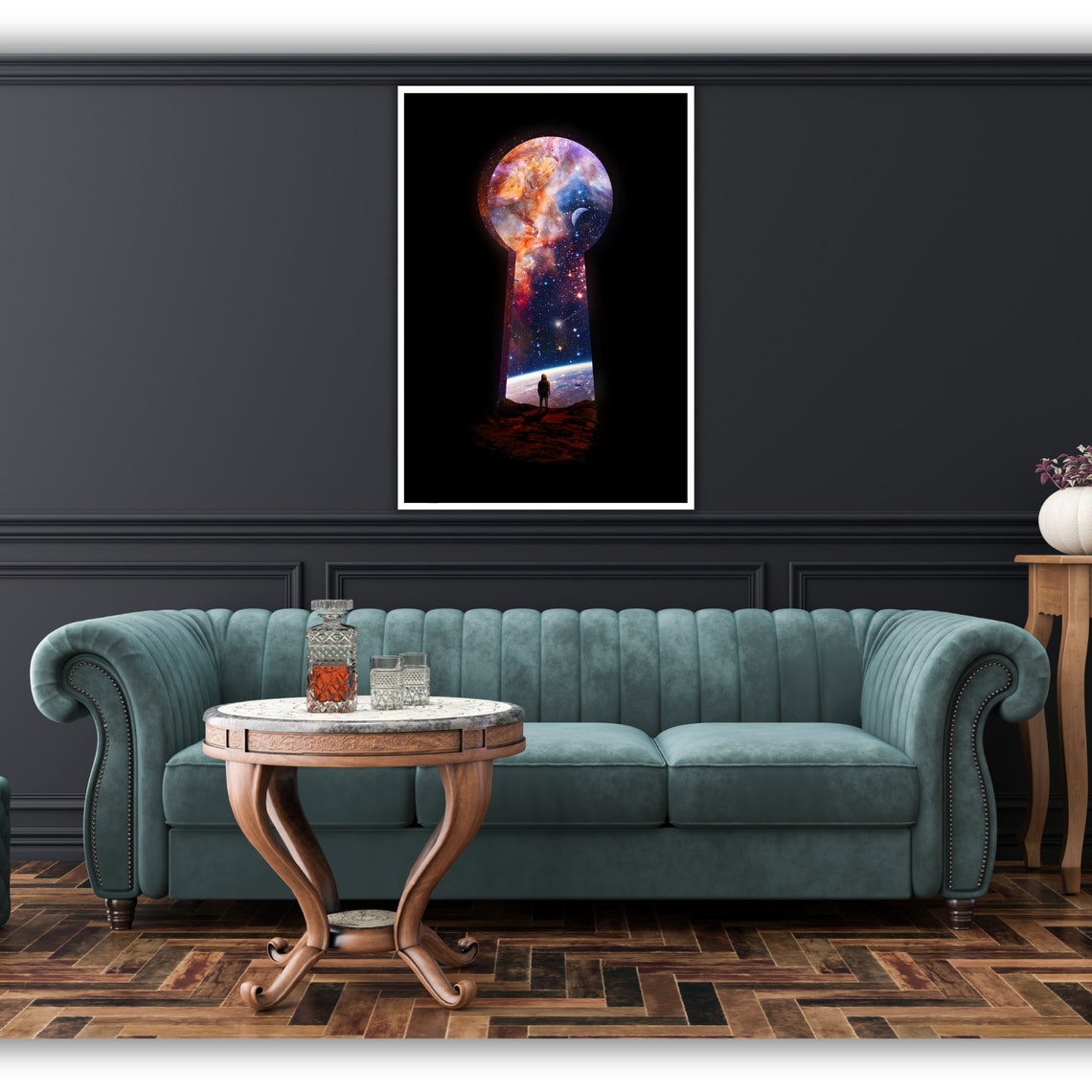 Keyhole Galaxy Portal Lone Explorer Starry Nebula Cosmic Space Poster - Image 4
