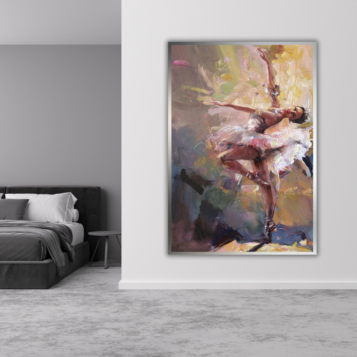 Elegant Ballerina In White Tutu Impressionist Dance Oil Painting Poster - Image 5