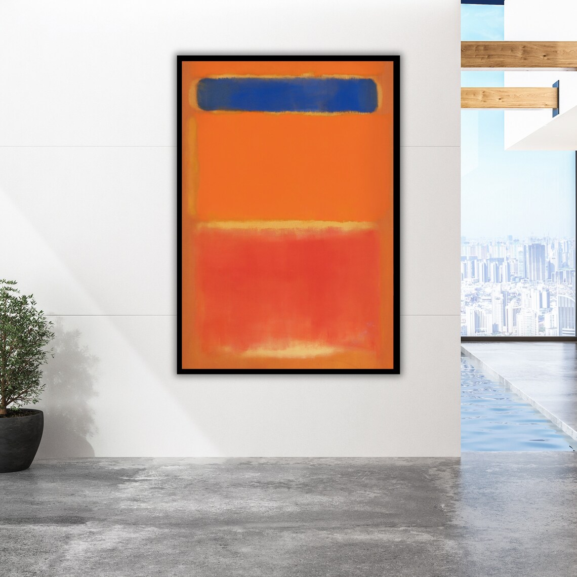 Rothko Orange Blue Art Print On Abstract Wall Art Contemporary Decor Home Accents - Image 3