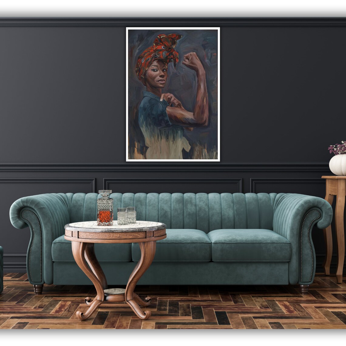 Ethnic Art Print African Woman Ready To Hang Framed Wall Decor Cultural Home Decor Wall Art - Image 2