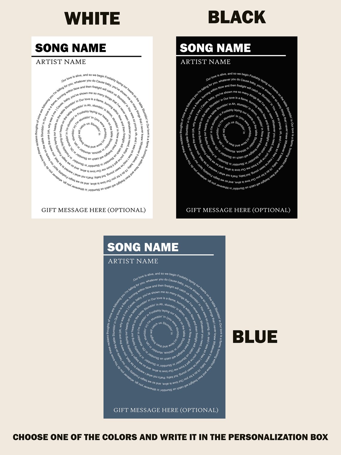 Custom Lyrics Print, Retro Music Wall Art - Image 3
