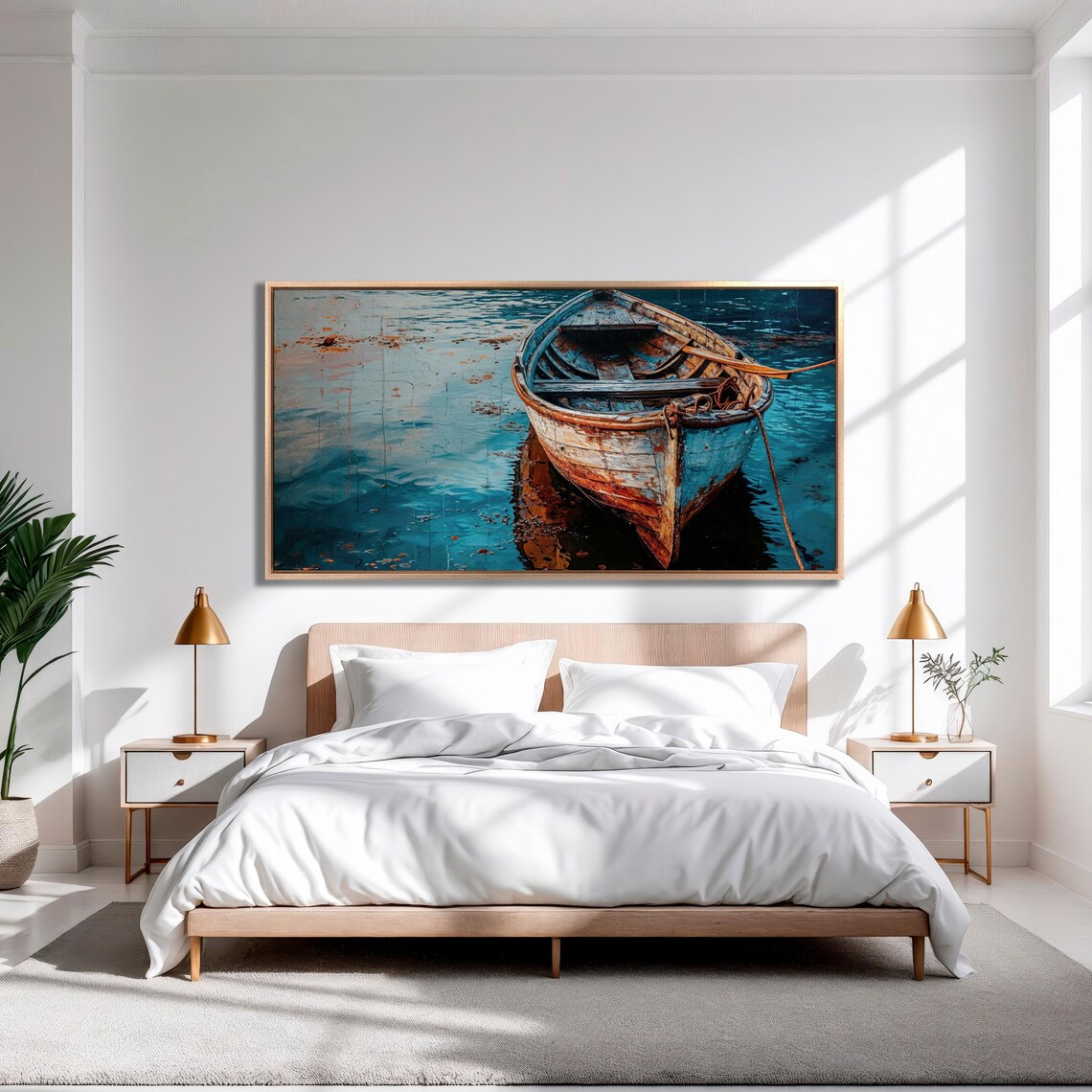 Nautical Rowboat Coastal Art Print, Peaceful Decor - Image 4