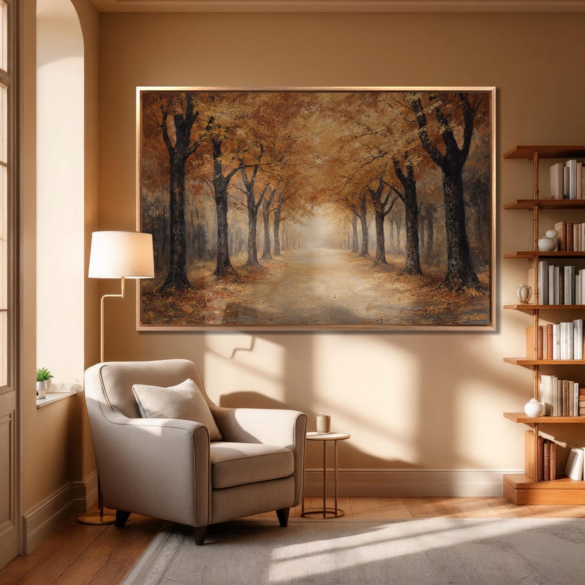 Autumn Tree Lined Avenue With Falling Golden Leaves Forest Poster - Image 6