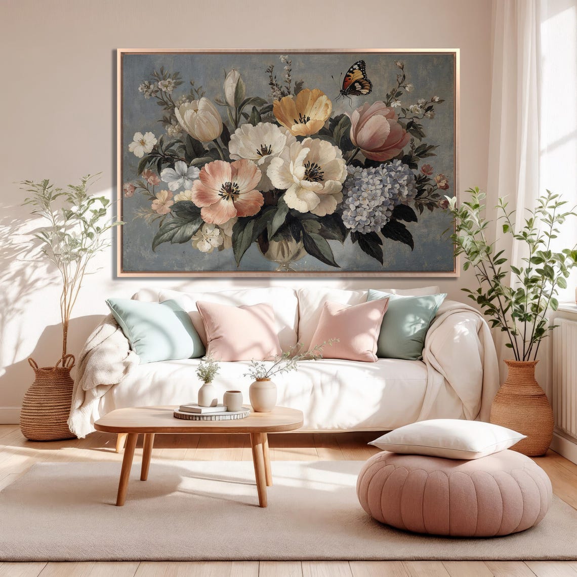 Dutch Floral Still Life With Butterfly Vintage Botanical Poster - Image 5