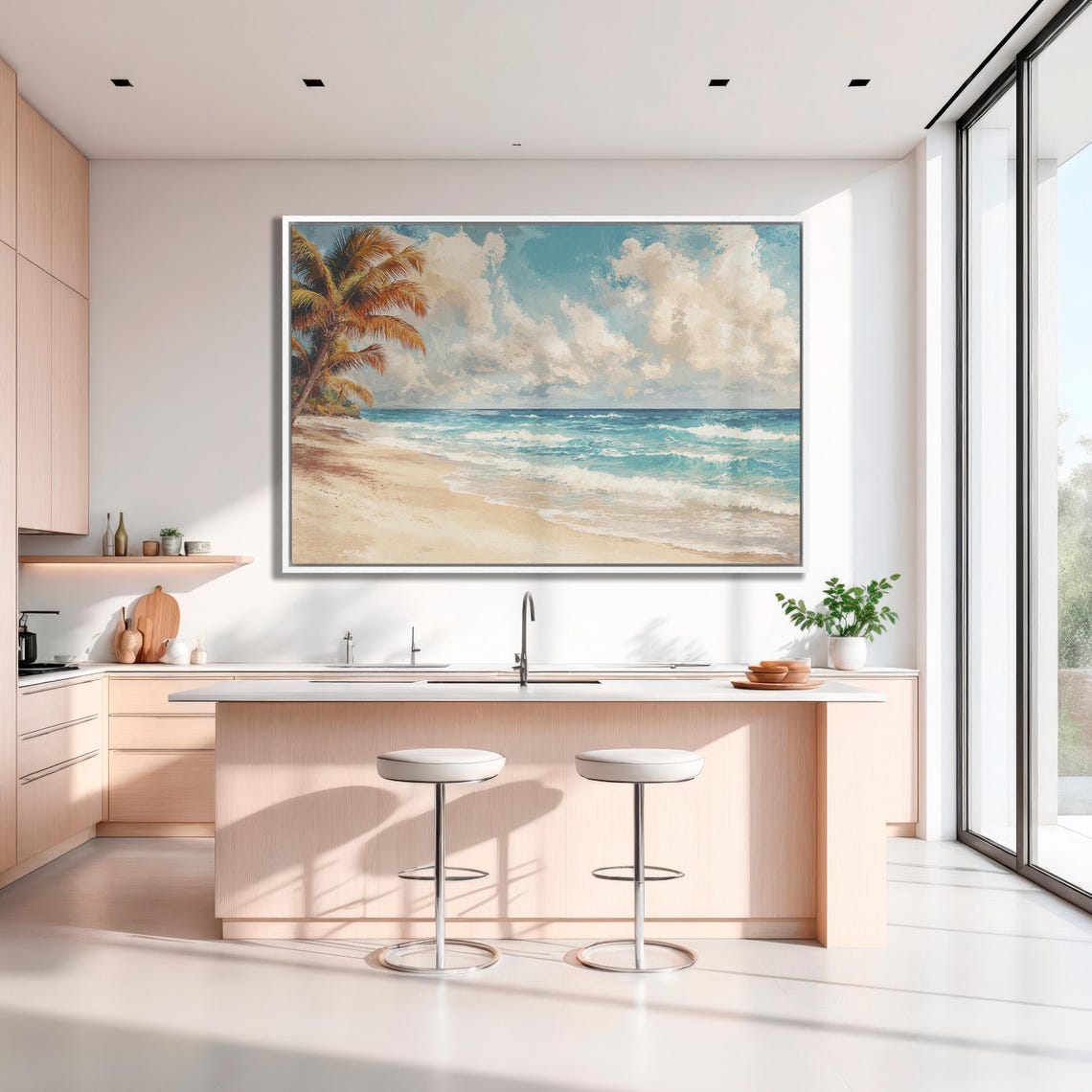 Tropical Palm Beach With Turquoise Waves and White Sand Poster - Image 3