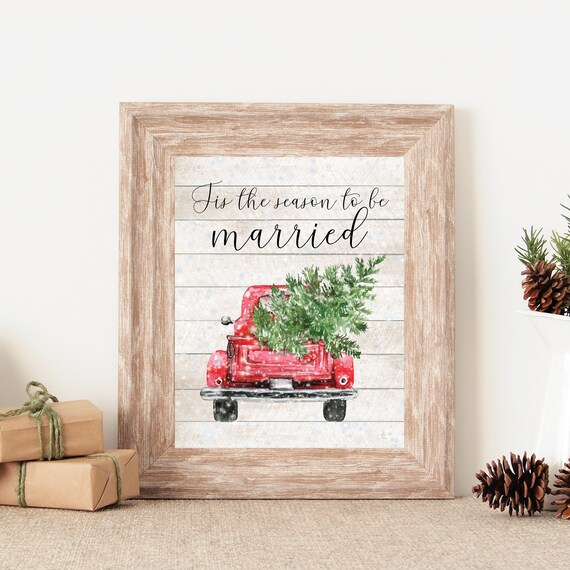 Tis The Season To Be Married Christmas Wedding Art Print