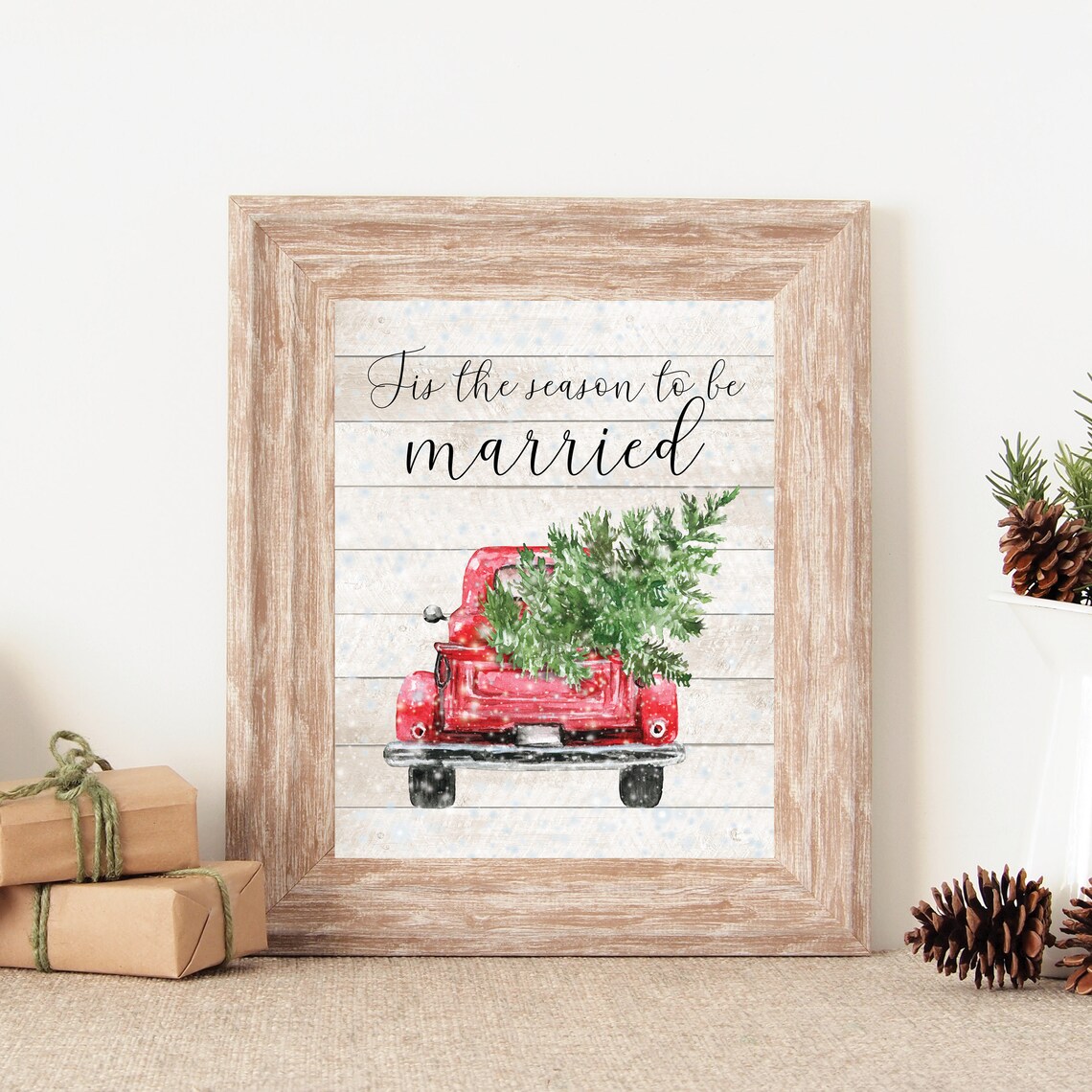 Tis The Season To Be Married Christmas Wedding Art Print