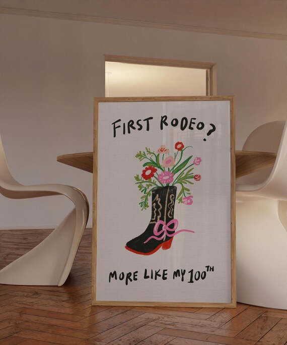Sassy Rodeo Boot Art Print, Western Office Decor