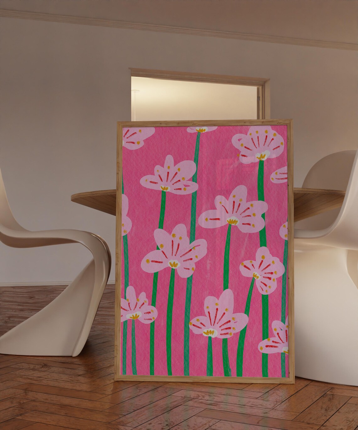 Colorful Floral Art Print, Modern Flower Decor
