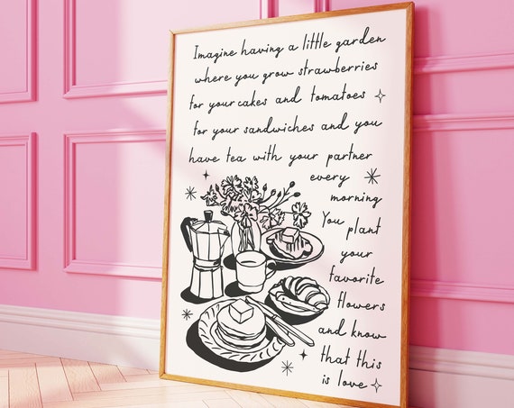 Handdrawn Quote Print Art Cute Illustrations Art Trendy Affirmation Wall Art Positivity Art