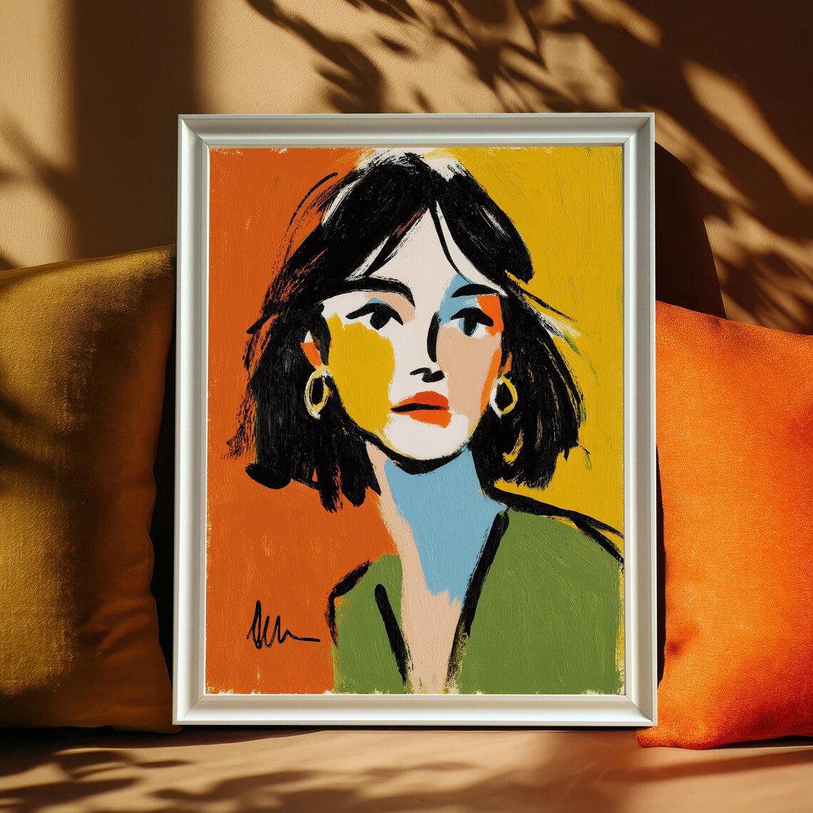 Expressive Abstract Woman Portrait, Art Print
