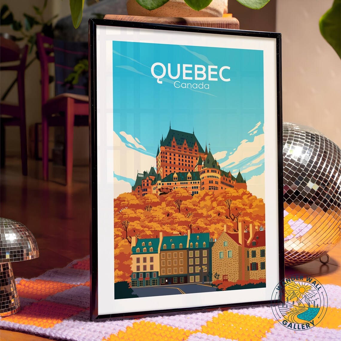 Quebec Canada Chateau Frontenac Autumn Cityscape Travel Poster - Image 4