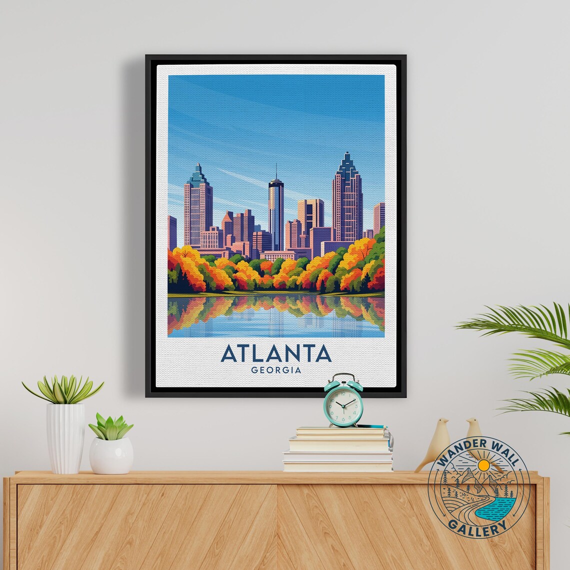 Atlanta Georgia Fall Foliage Skyline Waterfront Travel Poster - Image 5