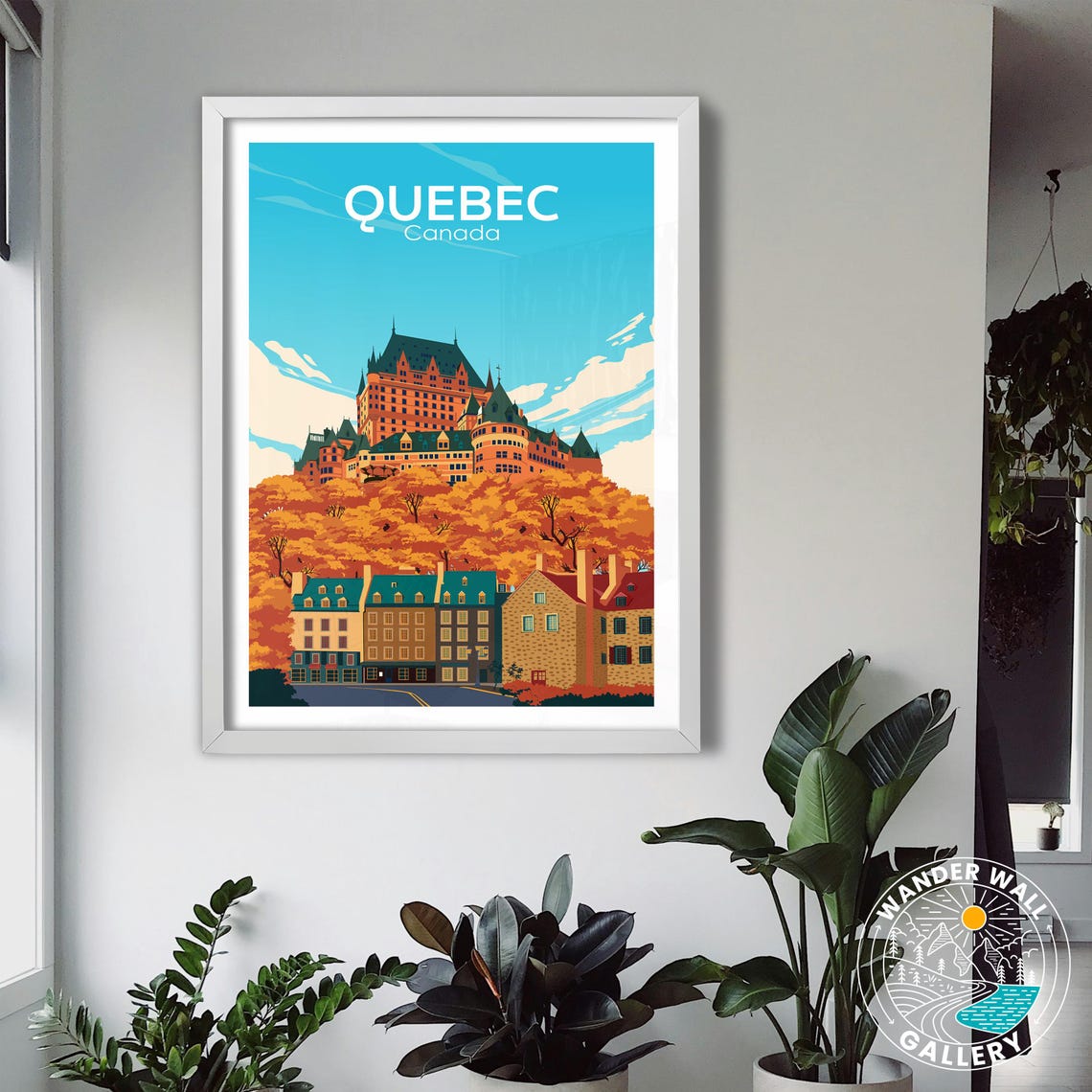 Quebec Canada Chateau Frontenac Autumn Cityscape Travel Poster - Image 3
